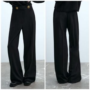 Zara Flowy Buttoned Pants New
